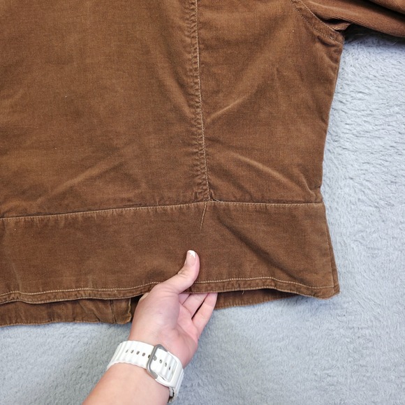 Maurices Jacket Womens L Brown Corduroy Floral Embroidered Utility Western Y2K - Picture 3 of 15